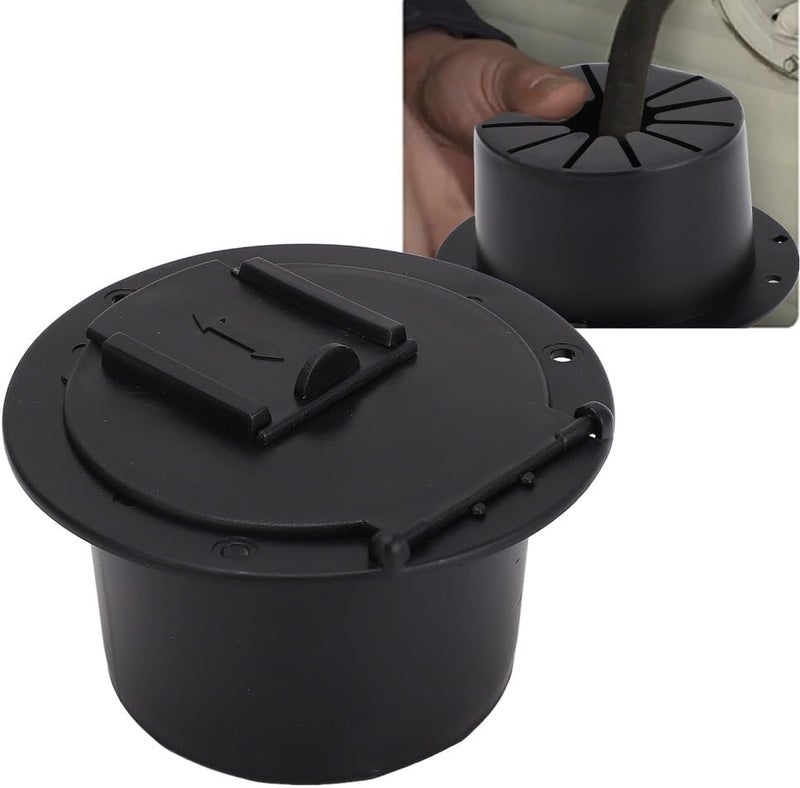Chiffonade 2Pcs RV Round Electric Cable Hatches for 50 Amp Cords Durable Power Cord Covers with Screws, Black - Image 3
